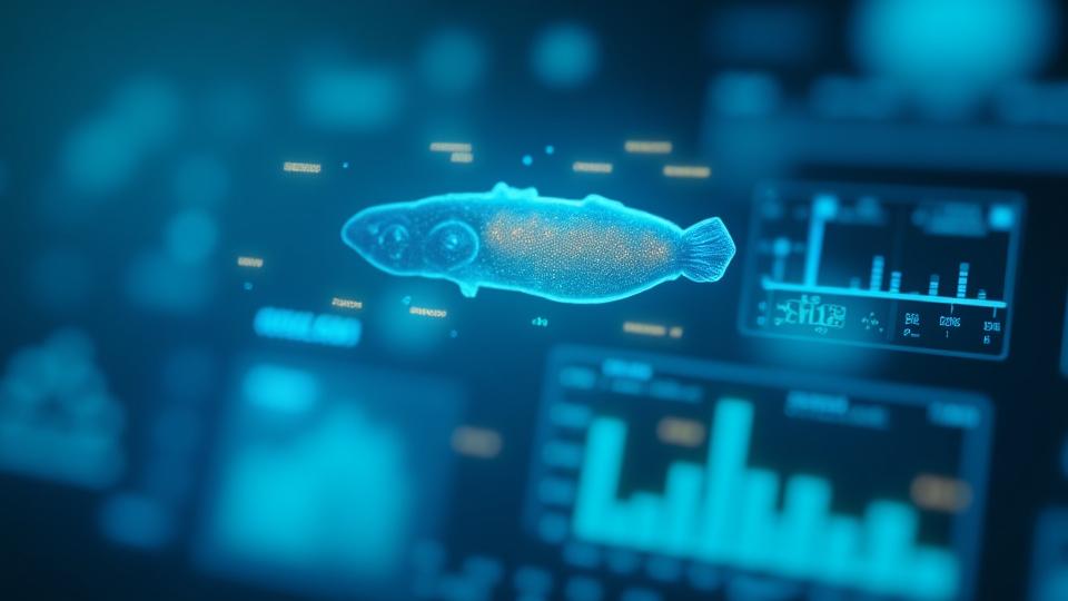 Микроскоп астындағы планктондарды көрсететін талданған деректер графигі